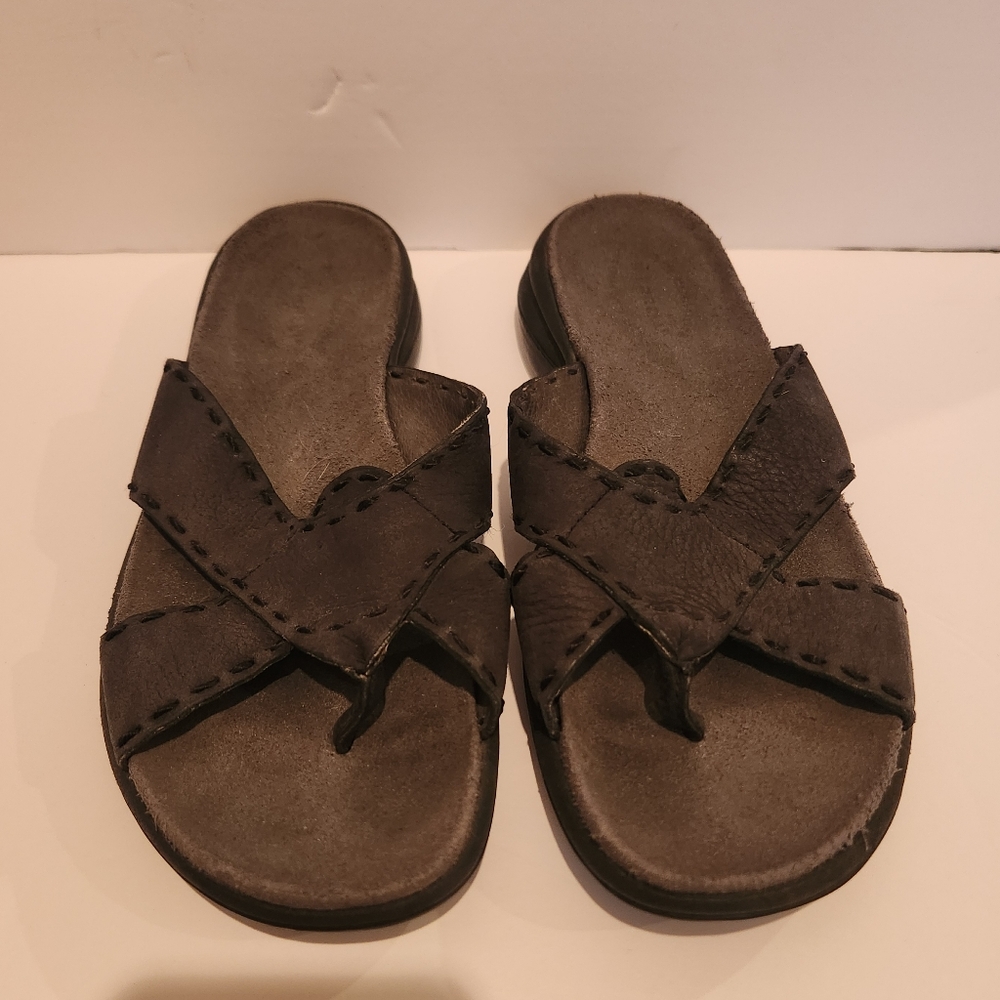 Merrell Fair Isle Black Leather Travel Sandals